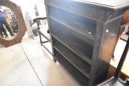 A 19th Century heavy oak bookshelf, width approx. 108cm