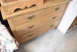 A 19th Century stripped chest of two over two drawers, width approx. 107cm