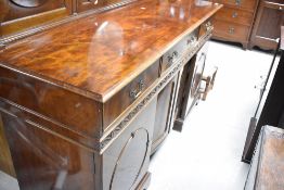 A late 19th or early 20th Century mahogany mirror back sideboard, width approx. 183cm