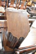 A Georgian mahogany knife box having later stationery fitting to interior