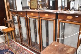 Five reproduction Edwardian style bookcases, illuminated , each. dimension approx. H133 W48 D34cm