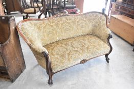 A 19th Century salon settee having knurl frame, width approx. 172cm