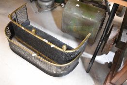 Two Victorian pierced brass grilled fenders