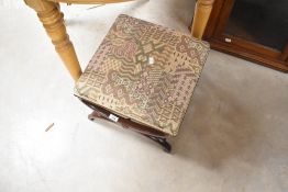 A Savanorola X framed footstool