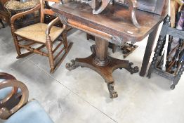 A 19th Century William IV design fold over table, width approx. 90cm