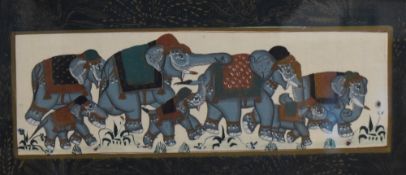 An attractive Indo-Persian school gouache on paper, depicting Krishna and Radha beside a lotus pool,