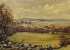 Local interest* Fred McJannet (British 20th century) oil on canvas, a view of Grange-over-Sands,