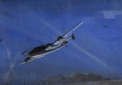 L.H Howard (British 20th century) watercolour and body colour, a Handly Page Halifax bombers over