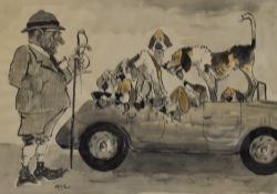 Local Interest* 'WILK' John William (Bill) Wilkinson (British 1906-1994) an amusing ink and