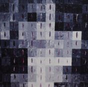 P.H Webster (contemporary) oil on canvas 'Composition in Grey' an eye catching modern geometric