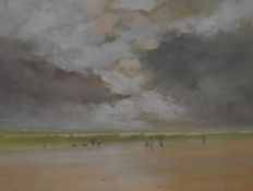 Kevin Stanley (South African b.1954) oil on board, coastal beach scene with figures, signed lower