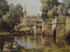 After Eric Richard Sturgeon (British 1920-1999) limited edition colour print 'By-The-Wye' idyllic