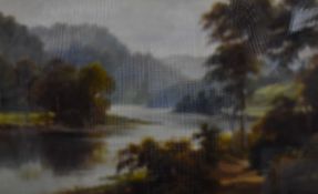 George Willis Pryce (British 1866-1949) a pair of river scene oil on canvas's., one signed lower