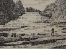 Local interest* After Alfred Wainwright (British 1907-1991) monochrome print 'Aysgarth Force: the