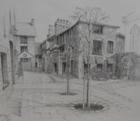Local interest* B Travis (20th century) pencil drawing, Yard 23, Stricklandgate, Kendal, signed