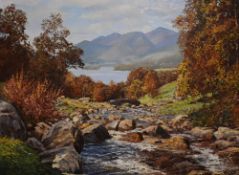 Local interest* Arthur Terry Blamires (British b.1930) oil on board 'Ashness Bridge, Derwent Water