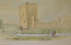 Local interest* A group of five hand-coloured local scene prints, entitled Brough Castle North,