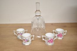 An Edinburgh Crystal bell celebrating the 60th birthday of Queen Elizabeth II in presentation box