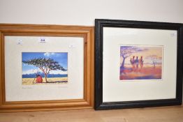 After R. Bartisch (20th Century) coloured print Spanish Harbour' framed measuring 58cm x 98cm x 80cm