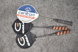 Three vintage badminton rackets