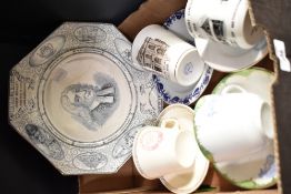 A group of transfer-printed Wesleyan Methodist commemorative china, comprising two cups and saucers,