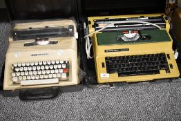 A vintage Silver Reed 2600 CR portable electric typewriter sold together with an Olivetti Lettera 35