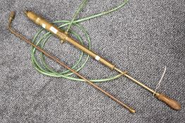 A early 20th century brass spray gun with pump action mechanism and makers plaque reading Cooper