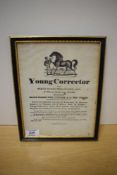 Printed Flyer, Young Corrector will Serve Mares this Season 1828, at Watch Field near Kendal,