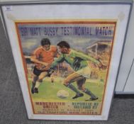 Sir Matt Busby Testimonial Match Poster, Saturday 11 August 1991 Old Trafford Manchester, Manchester