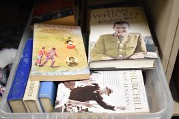 Two boxes containing various military warfare books, to include Intelligence in War by John