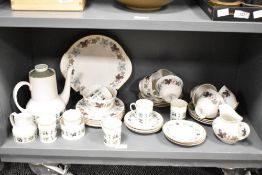 A Royal Doulton bone china Tapestry pattern coffee set, comprising a coffee pot, six coffee cans,