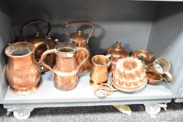 A Victorian embossed copper jelly or mousse mould, of circular form with central aperture 18.5cm