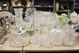 A collection of cut crystal table ware, to include Stuart crystal, Royal Doulton crystal ect
