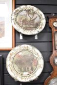 Two Royal Doulton bone china African Series plates comprising African elephants, African Game