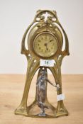 An Art Neavoue style mantel clock having impressed mark to dial for UNGHANS, h26cm