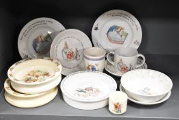 A selection of Children's china, to include Wedgwood 'Peter Rabbit' and Royal Doulton Bunnykins