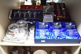 A set of Bohemia crystal glass tumblers, h9.5cm, sold together with 12 crystal wine glasses, 5 Da