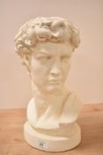 An alabaster/ plaster bust sculpture of David, h34cm