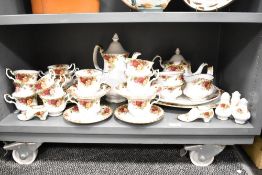 A quantity of Royal Albert Old Country Roses pattern tea wares, to include teapot, hot water pot, 12