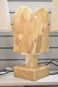 Two alabaster style table lamp, h48cm