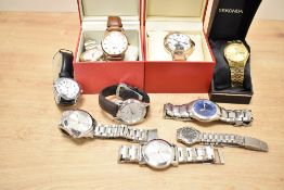 An assortment of costume wristwatches, including Sekonda, T&J and others