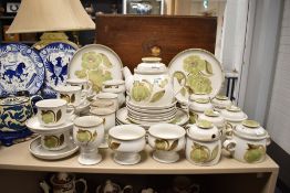 A Denby pottery 'Troubador' part dinner/tea service comprising forty four pieces approximately.