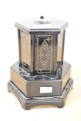 A black embossed vintage music box, h19cm