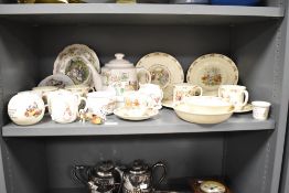 A selection of mixed children's china, to include Bunnykins, House Mouse by Wade, Wedgwood Beatrix