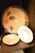 An attractive 1930's Royal Lancastrian pottery bowl, of dishes circular form with slightly crimped