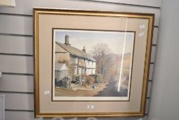 After Phil Hobbs (British) a countryside landscape, signed bottom right, framed under glass, width