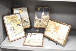 A Delft porcelain plate having tube lined decoration and impressed mark for Nederland, h14.5cm, sold