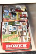 A large selection of vintage match boxes.