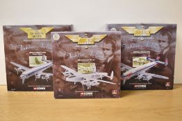 Three Corgi Classics 1:144 scale Aviation Archive 1st Issue Die-casts, 47401 Avro Lancaster MK X-PP,