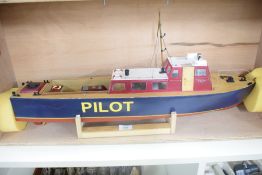 Model Boat hand built by Renowned Model Builder Allan Miller, wooden and plastic, Pilot Boat Lion